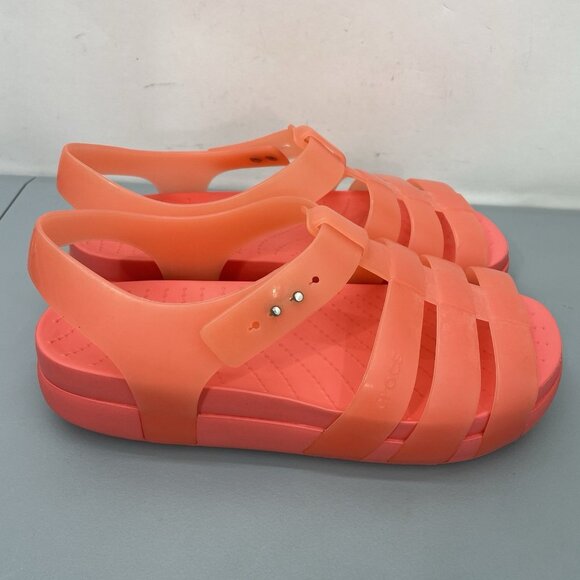 Crocs Splash Glossy Fisherman Sandals Strappy Platform Watermelon Pink Womens 9 - Picture 3 of 13